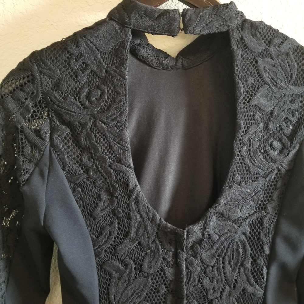 Lace dark blue dress